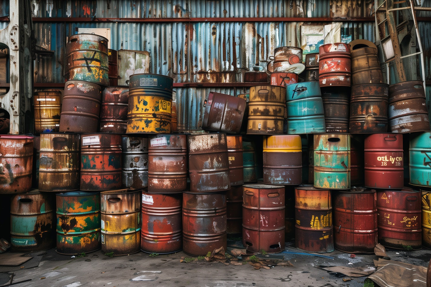 Fathers Day Photo Backdrop Ideas Industrial Oil Barrel Backdrop GQ2-217