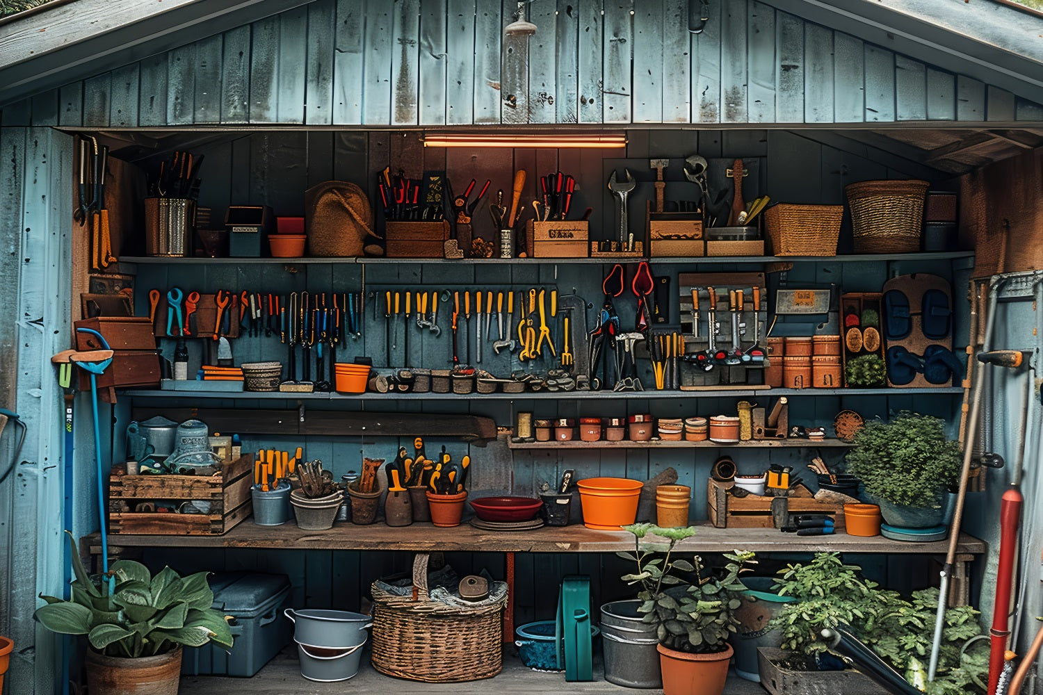 Fathers Day Photo Backdrop Wooden Workbench Tools Backdrop GQ2-230