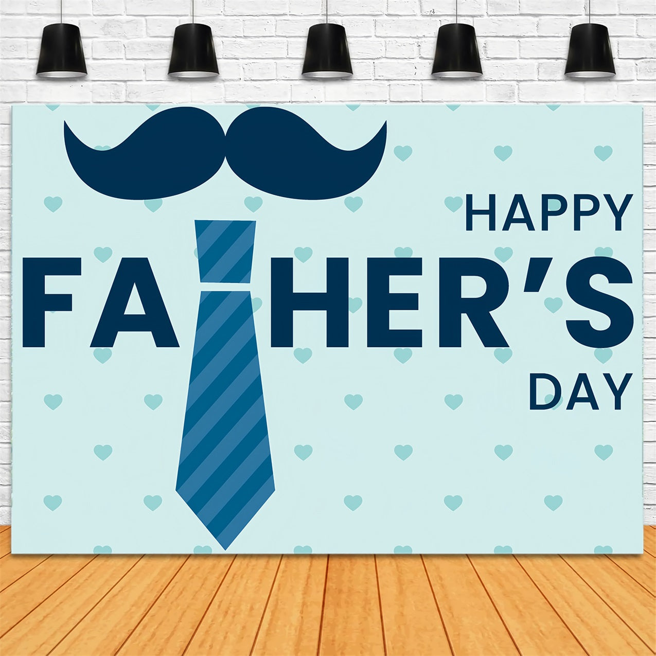 Fathers Day Photo Booth Backdrop Tie Mustache Backdrop GQ2-234