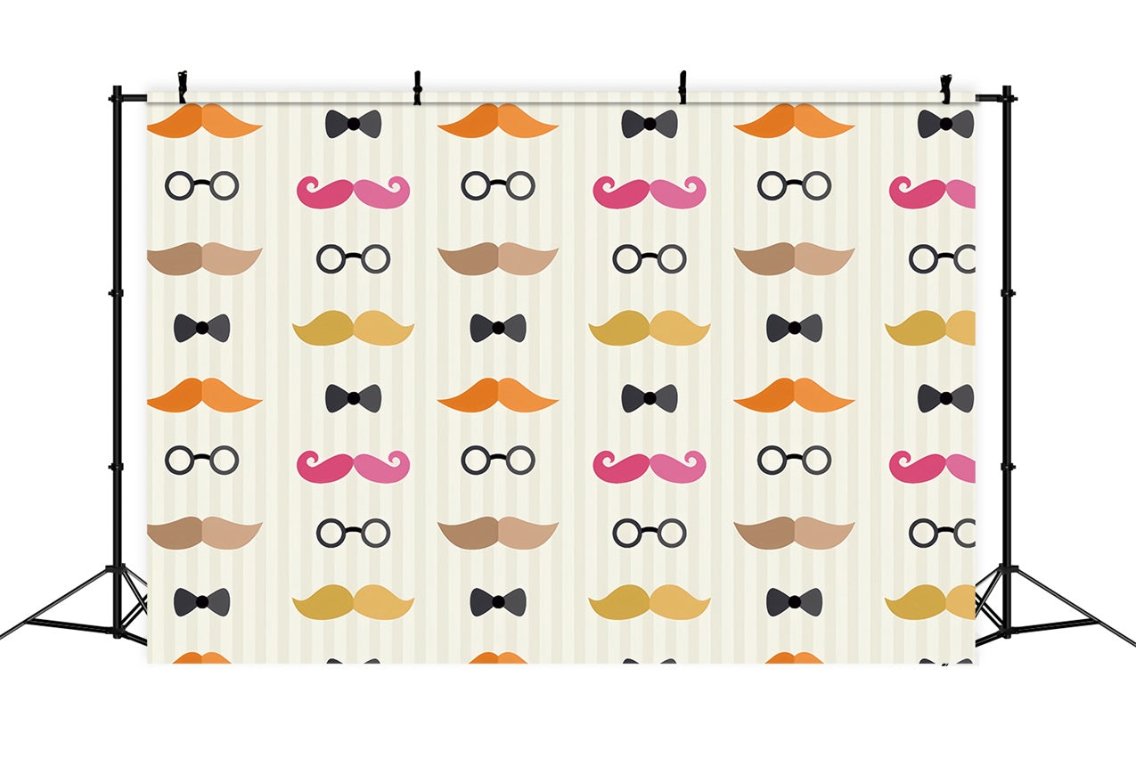 Father's Day Backdrops Cartoon Mustache Glasses Backdrop GQ2-235