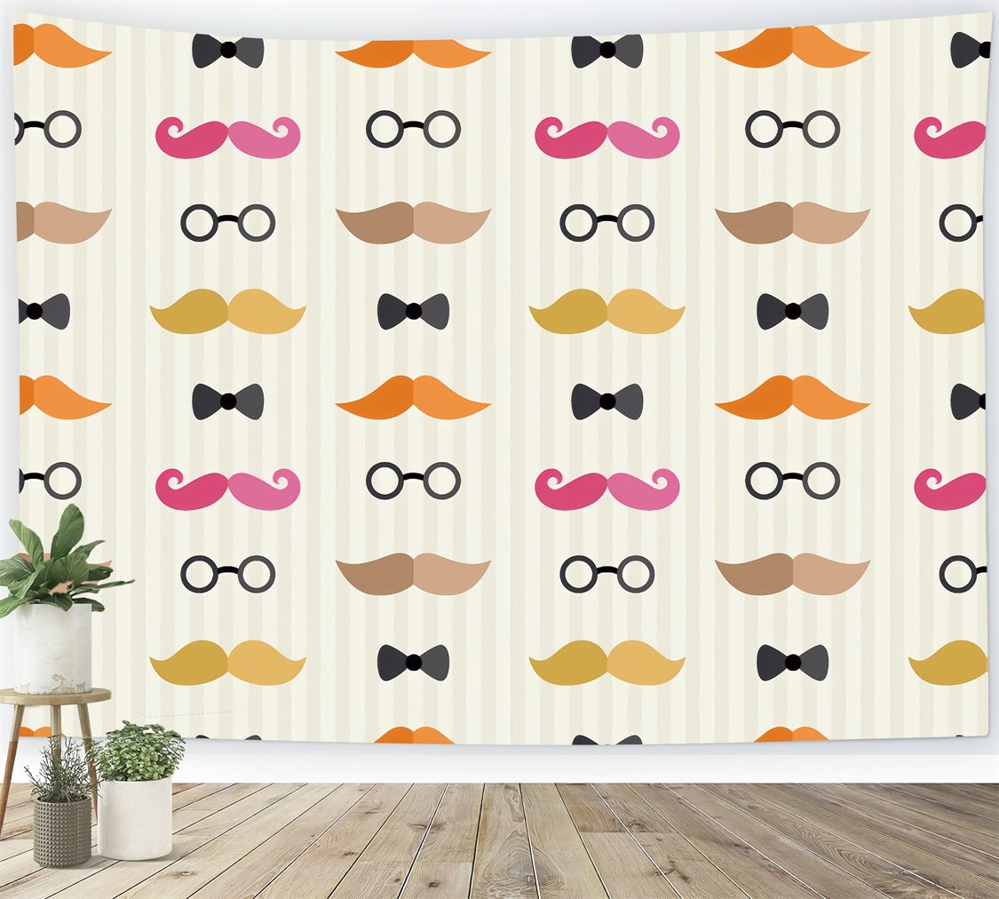 Father's Day Backdrops Cartoon Mustache Glasses Backdrop GQ2-235