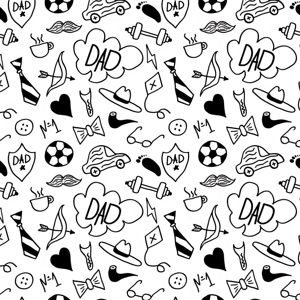 Father's Day Photo Backdrop Fun Cartoon Sketch Backdrop GQ2-236