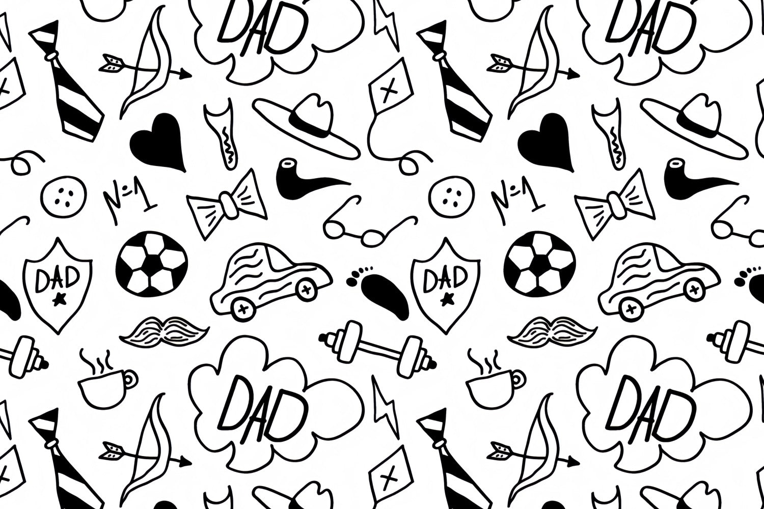 Father's Day Photo Backdrop Fun Cartoon Sketch Backdrop GQ2-236