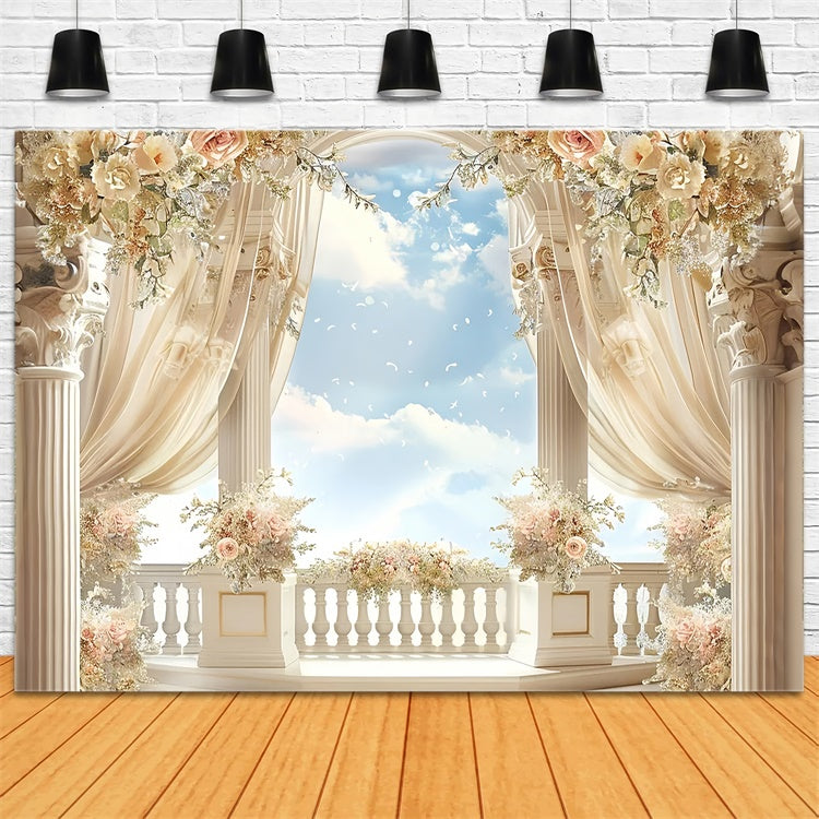 Mother's Day Backdrop Romantic Vintage Garden Terrace Backdrop GQ2-90