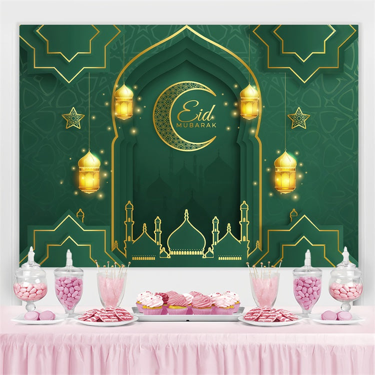 Eid Mubarak Backdrop Grand Emerald Archway Eid Backdrop GQ3-102