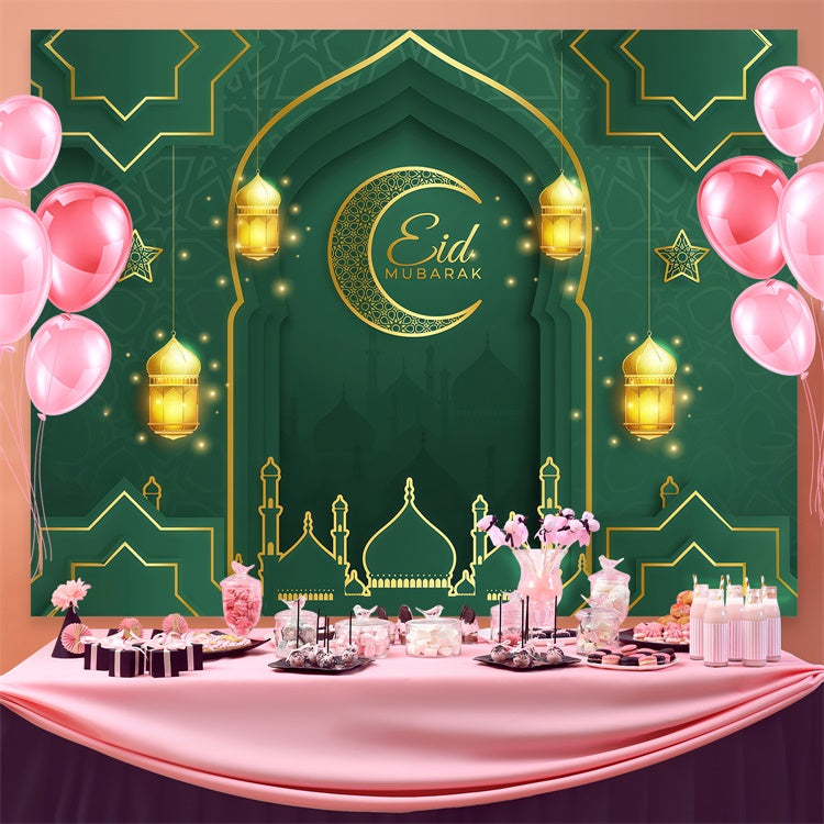 Eid Mubarak Backdrop Grand Emerald Archway Eid Backdrop GQ3-102