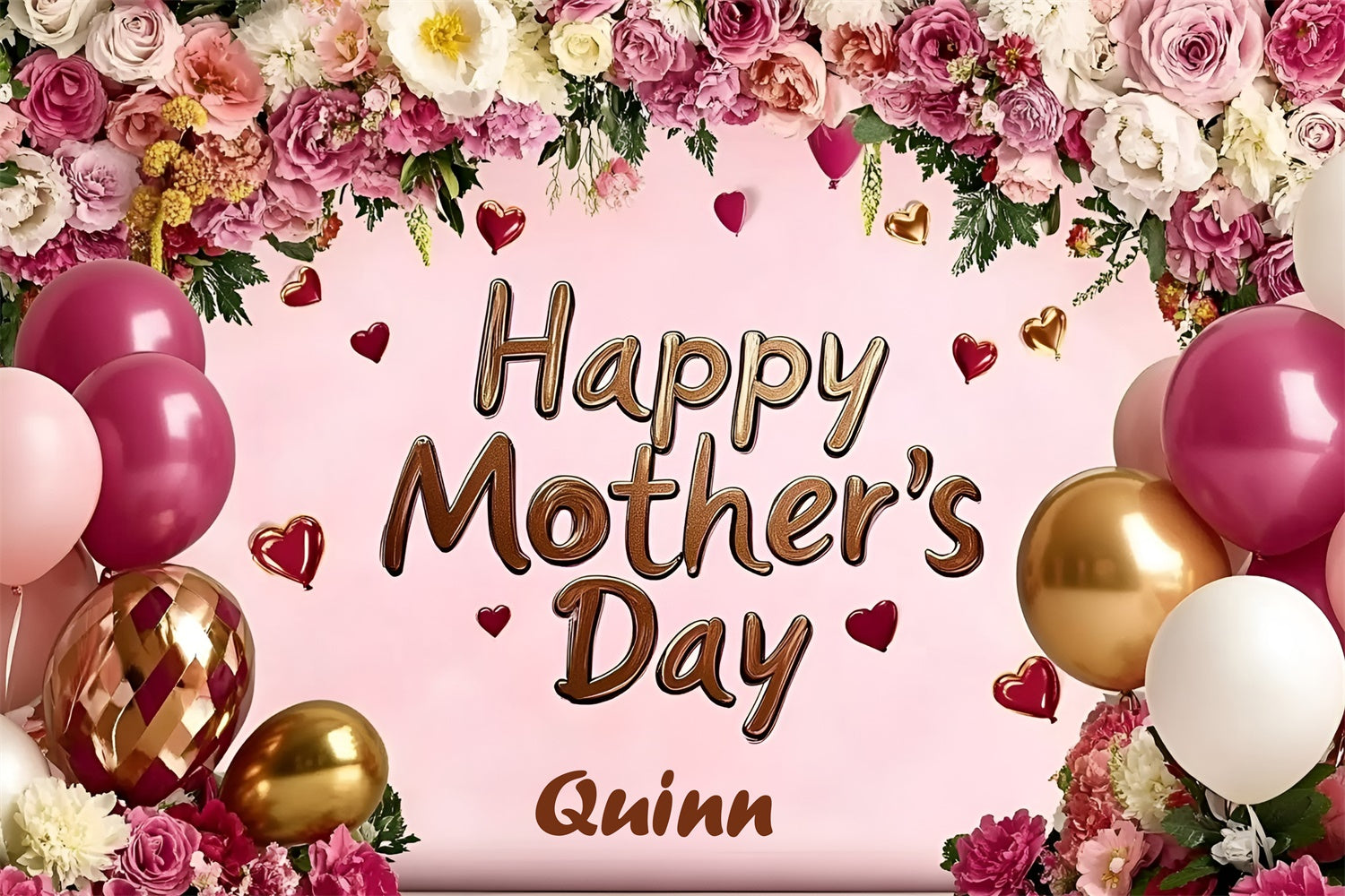 Mother's Day Backdrop Rose Archway Balloon Customized Backdrop GQ3-140