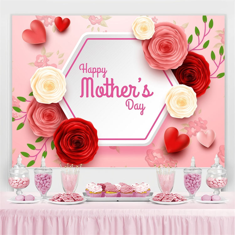 Mothers Day Backdrops Romantic Rose Bloom Personalized Backdrop GQ3-167