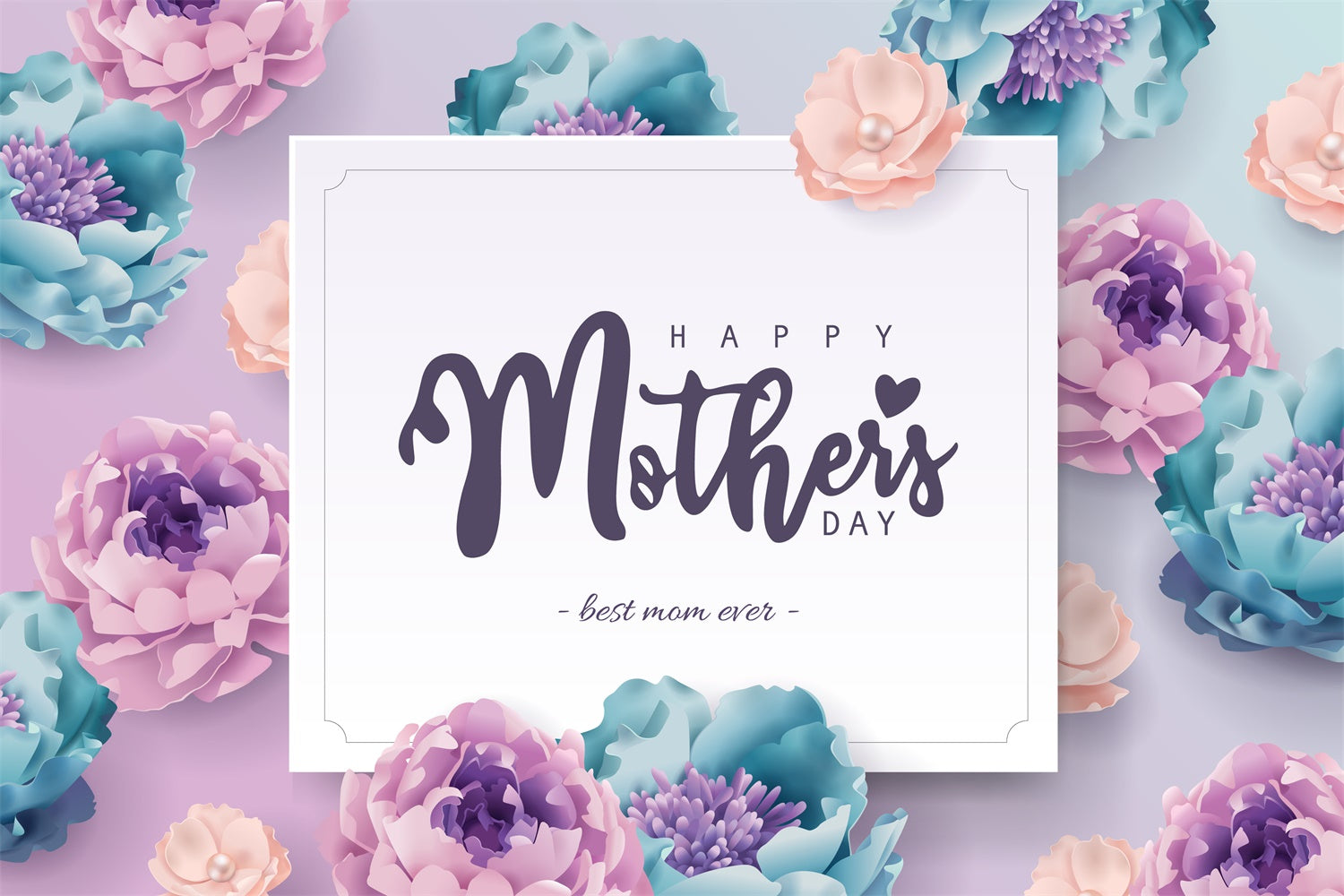 Mothers Day Backdrops Romantic Watercolor Floral Custom Backdrop GQ3-175