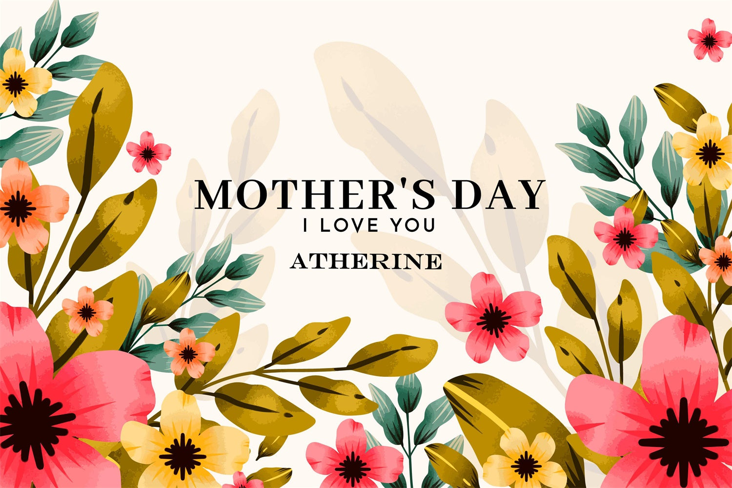 Backdrop For Mothers Day Natural Floral Elegance Custom Backdrop GQ3-178