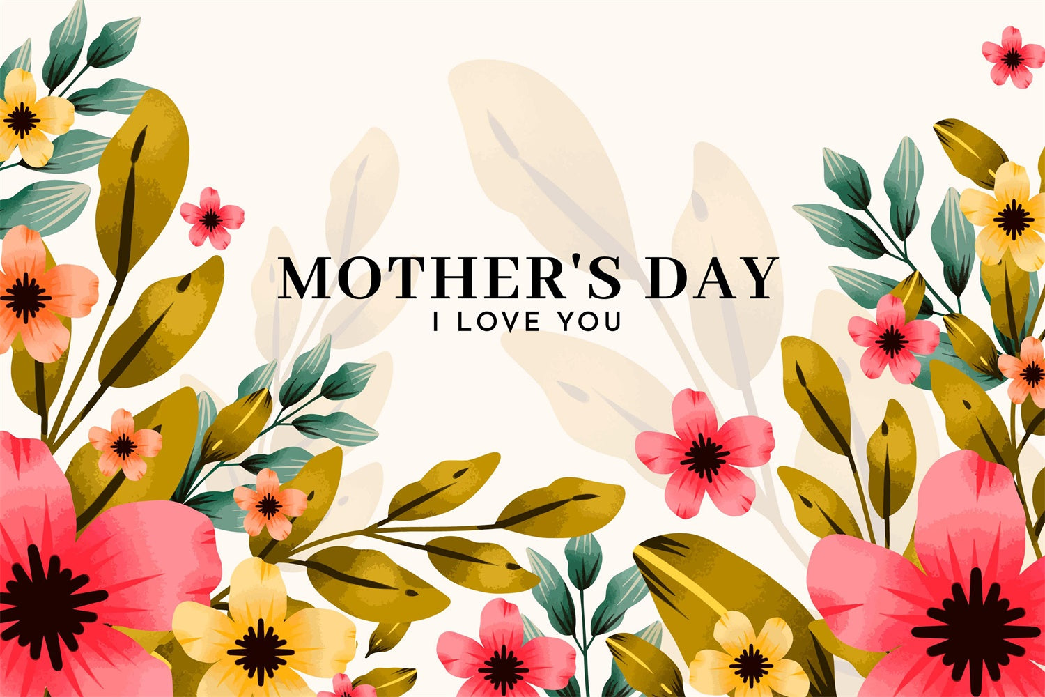 Backdrop For Mothers Day Natural Floral Elegance Custom Backdrop GQ3-178