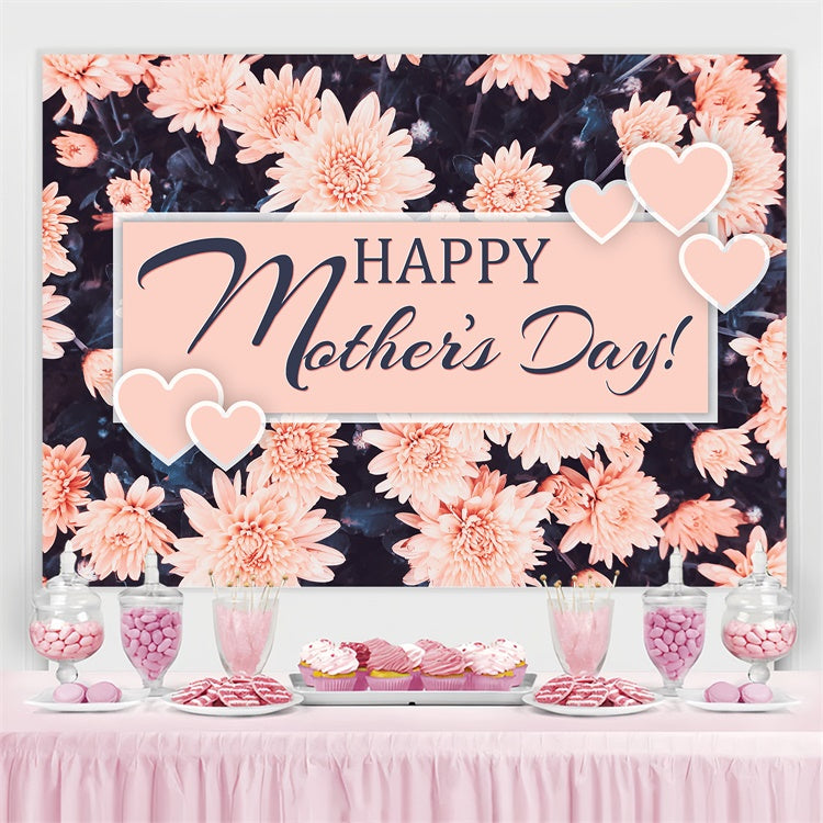 Mothers Day Backdrop Peach Toned Floral Personalized Backdrop GQ3-179