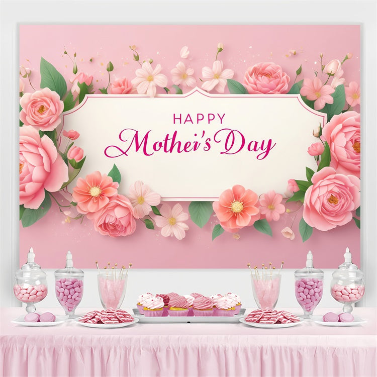 Mothers Day Photo Backdrop Pink Floral Elegance Customized Backdrop GQ3-181