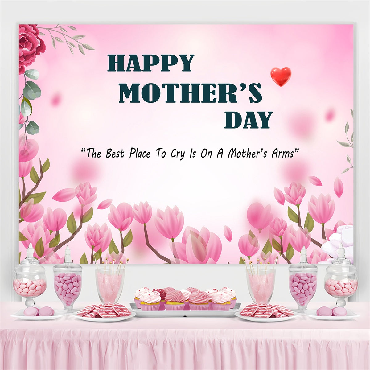 Mother's Day Backdrop Ideas Graceful Blooming Tulips Custom Backdrop GQ3-182