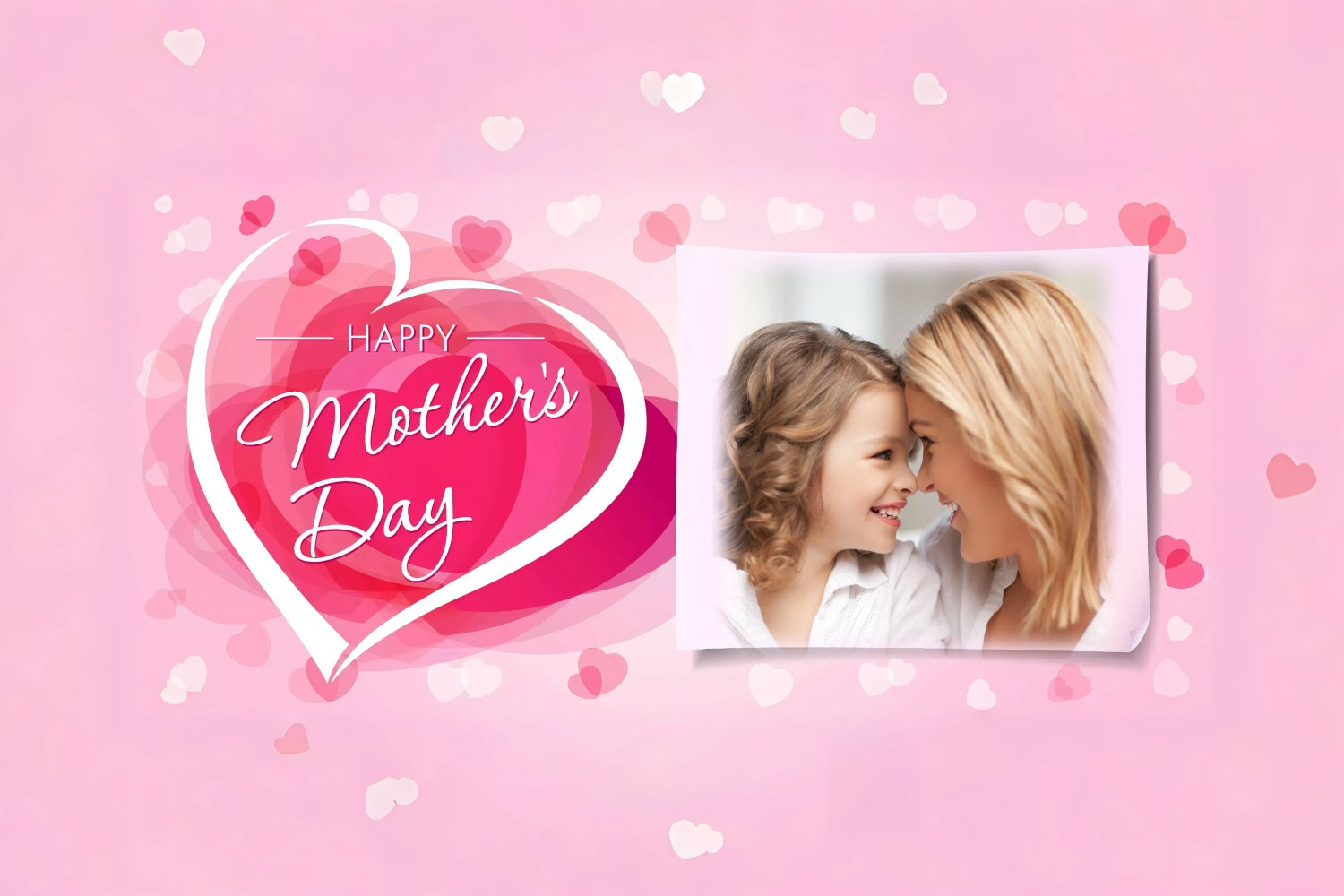 Mothers Day Backdrop Floating Hearts Pink Customized Backdrop GQ3-188