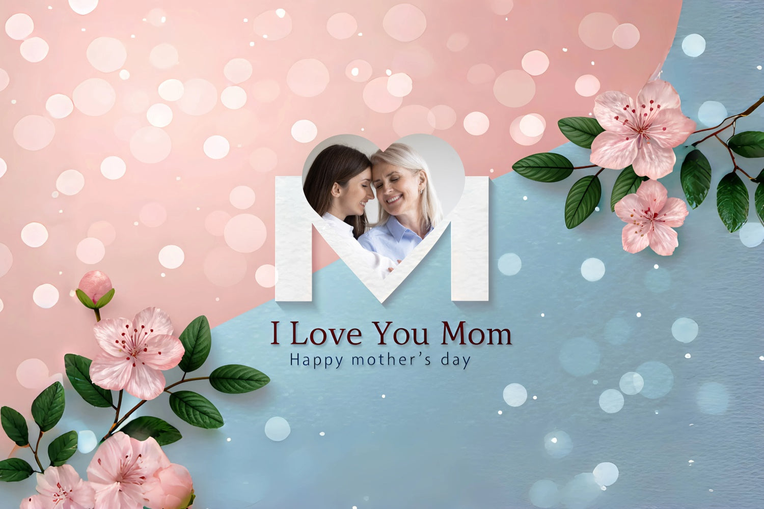 Mothers Day Backdrop Ideas Delicate Blossoms Bokeh Custom Backdrop GQ3-190