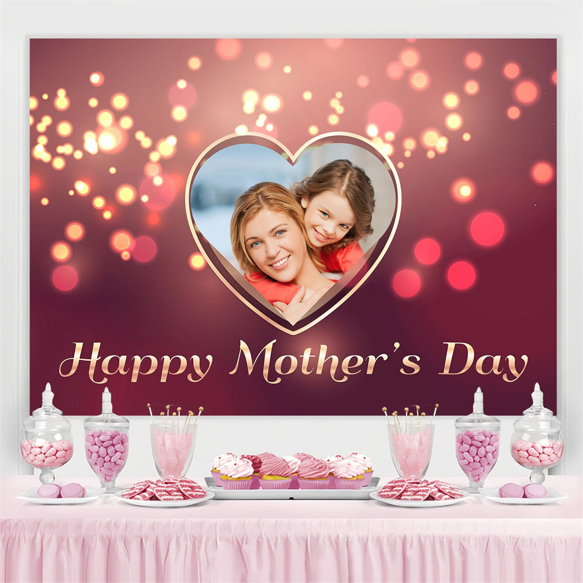 Mothers Day Backdrop Ideas Elegant Gold Bokeh Personalized Backdrop GQ3-192