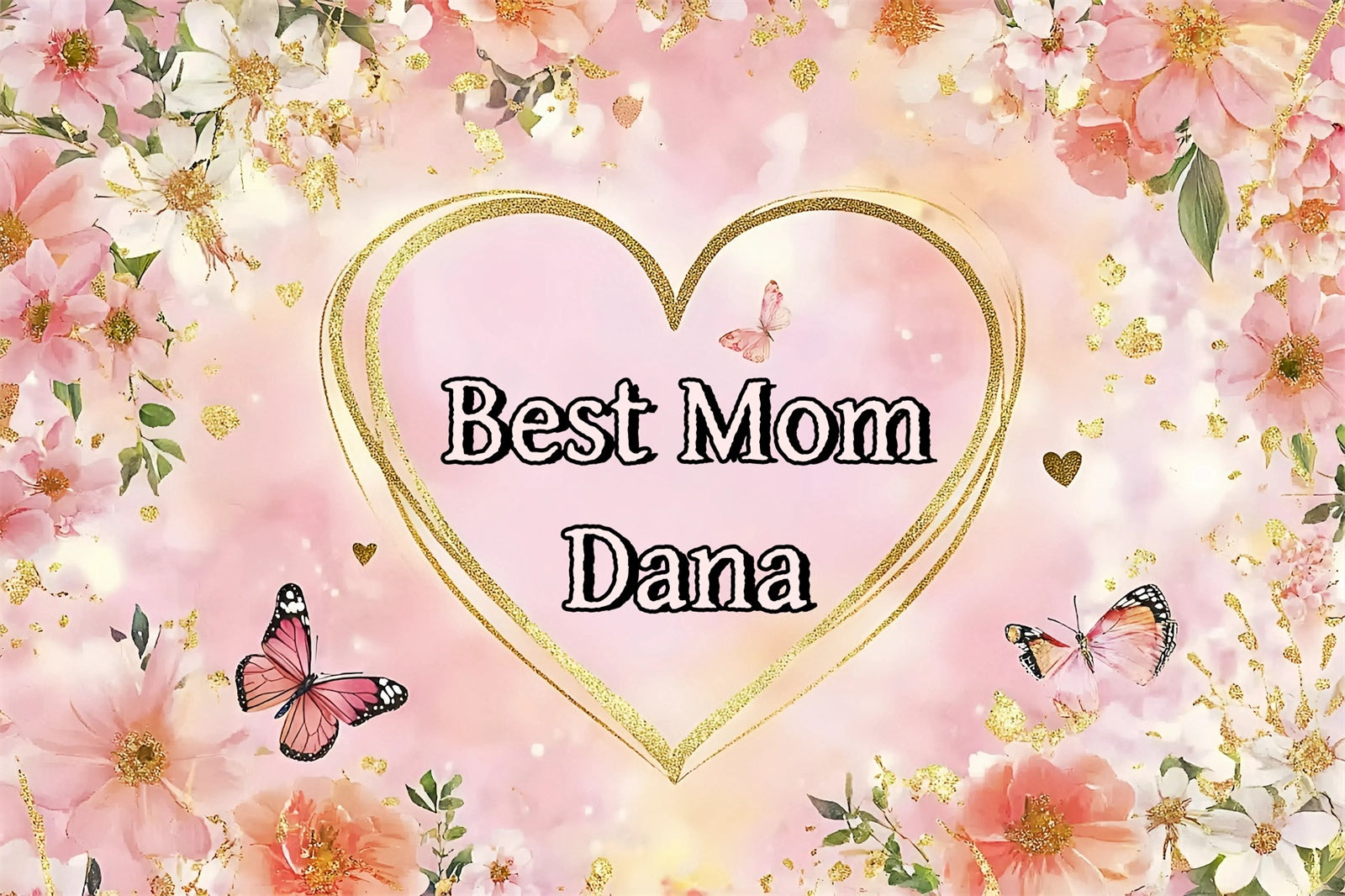 Backdrop For Mothers Day Butterfly Floral Fantasy Custom Backdrop GQ3-193