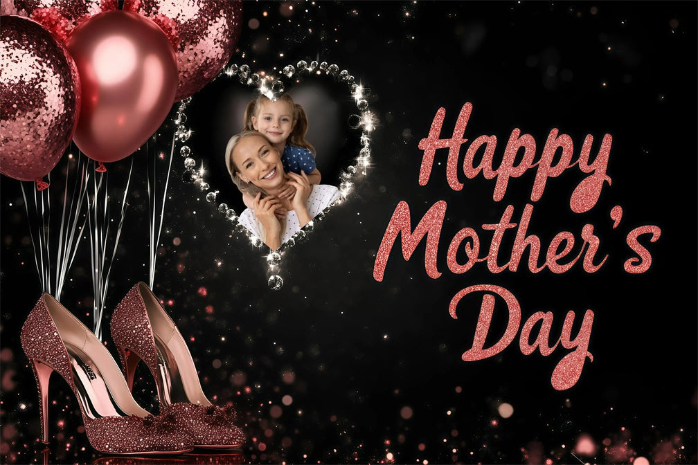Mothers Day Photo Backdrop Shining Balloons Heels Custom Backdrop GQ3-194