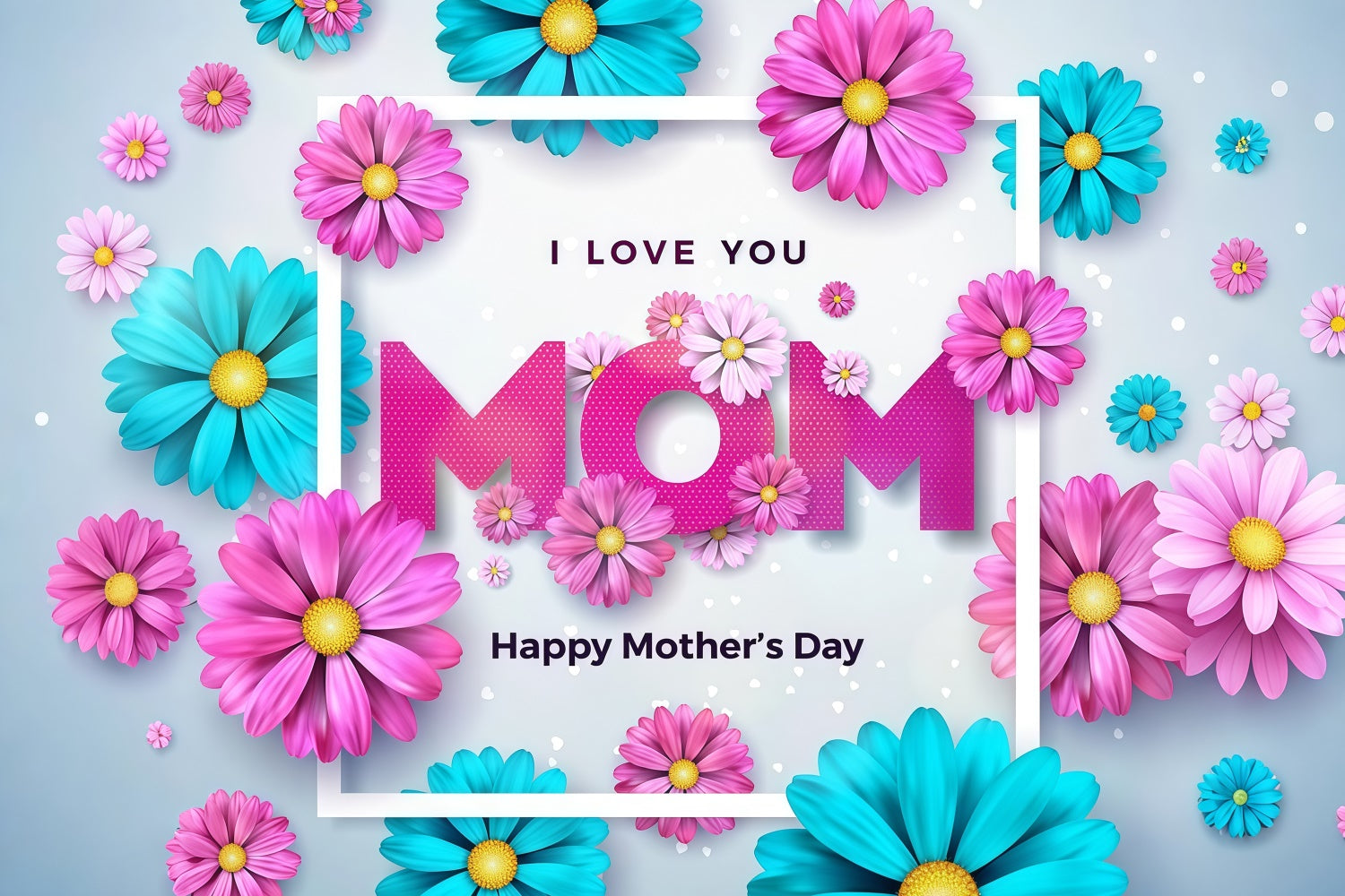 Mother's Day Backdrop Vibrant Daisy Festive Customized Backdrop GQ3-204