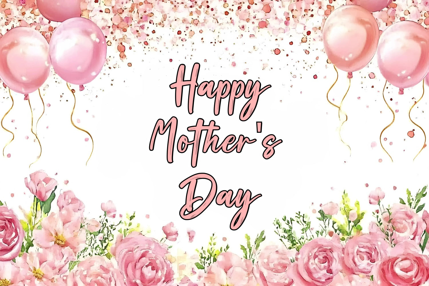 Mothers Day Backdrop Ideas Balloon Elegant Floral Custom Backdrop GQ3-206