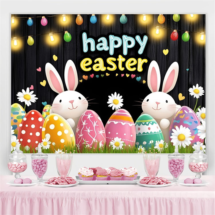 Easter Backdrops For Photos Nighttime Sparkle Bunny Custom Backdrop GQ3-213