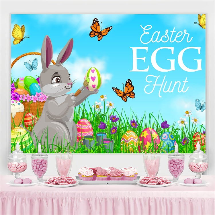 Backdrop For Easter Blue Sky Butterfly Custom Backdrop GQ3-214