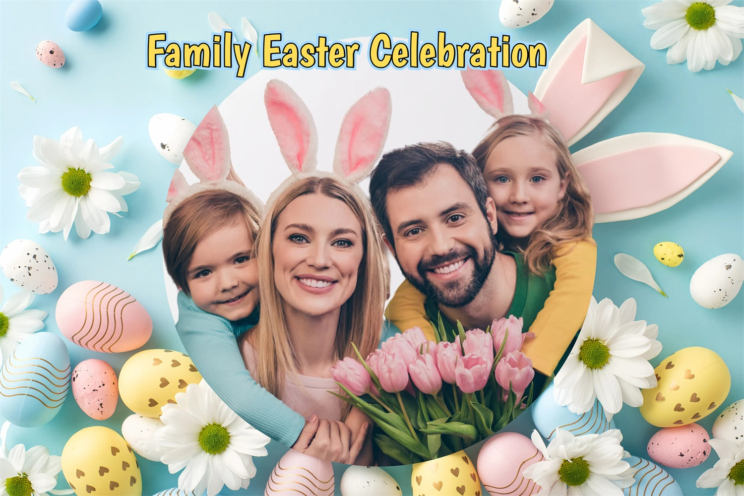 Easter Photo Backdrop Family Easter Celebration Custom Backdrop GQ3-217