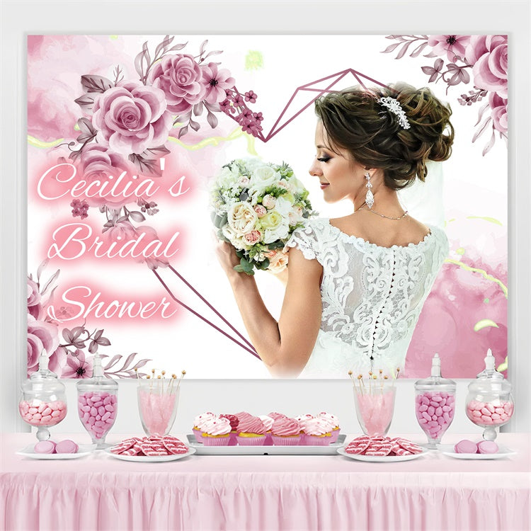 Bridal Shower Backdrops For Photos Dreamy Rose Garden Customized Backdrop GQ3-236