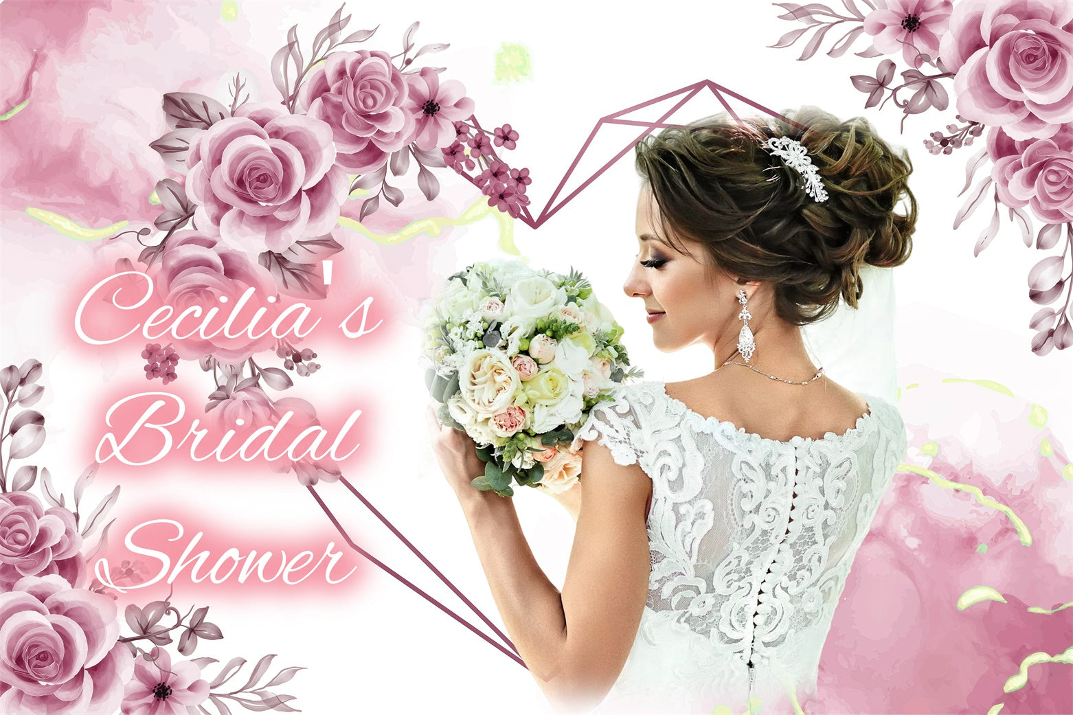 Bridal Shower Backdrops For Photos Dreamy Rose Garden Customized Backdrop GQ3-236