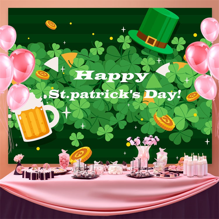 St Patrick's Day Backdrops Lucky Green Party Sparkle Backdrop GQ3-53