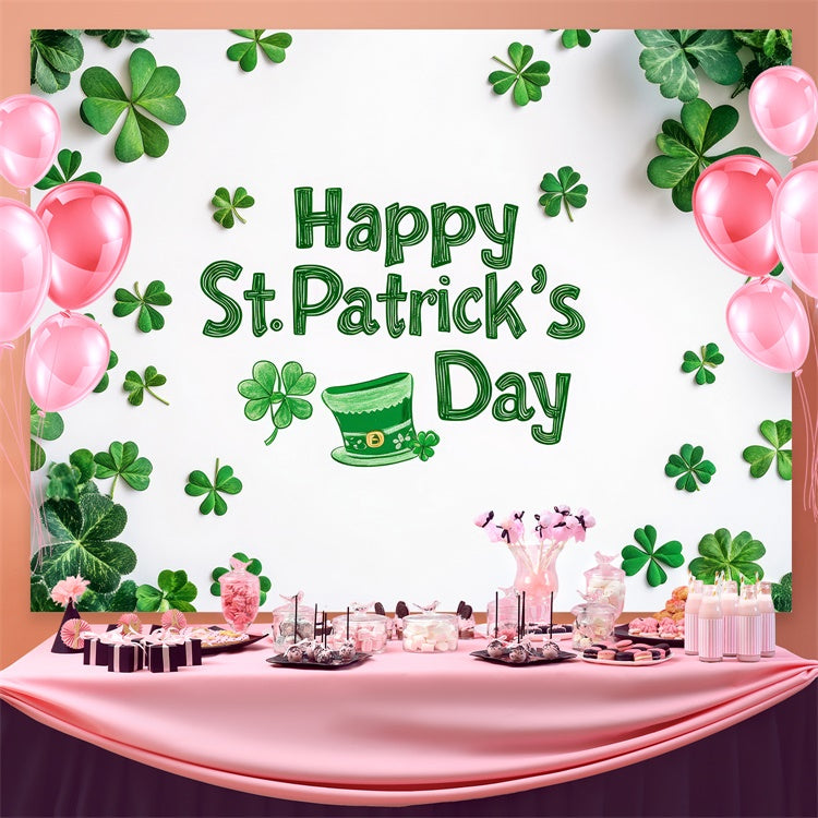St Patrick's Day Backdrops Lush Green Shamrock Minimal Backdrop GQ3-60