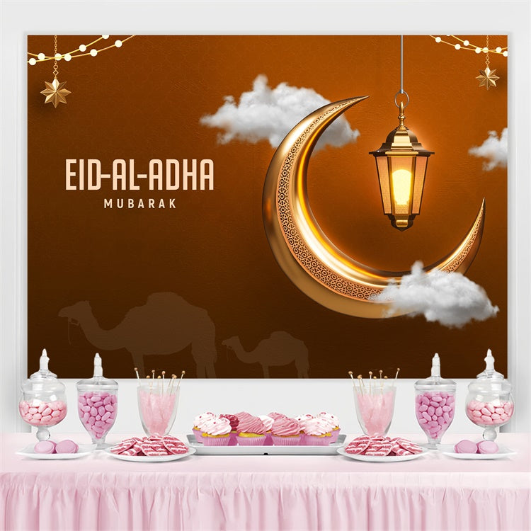 Eid Mubarak Backdrop Desert Night Camel Silhouette Eid Backdrop GQ3-95