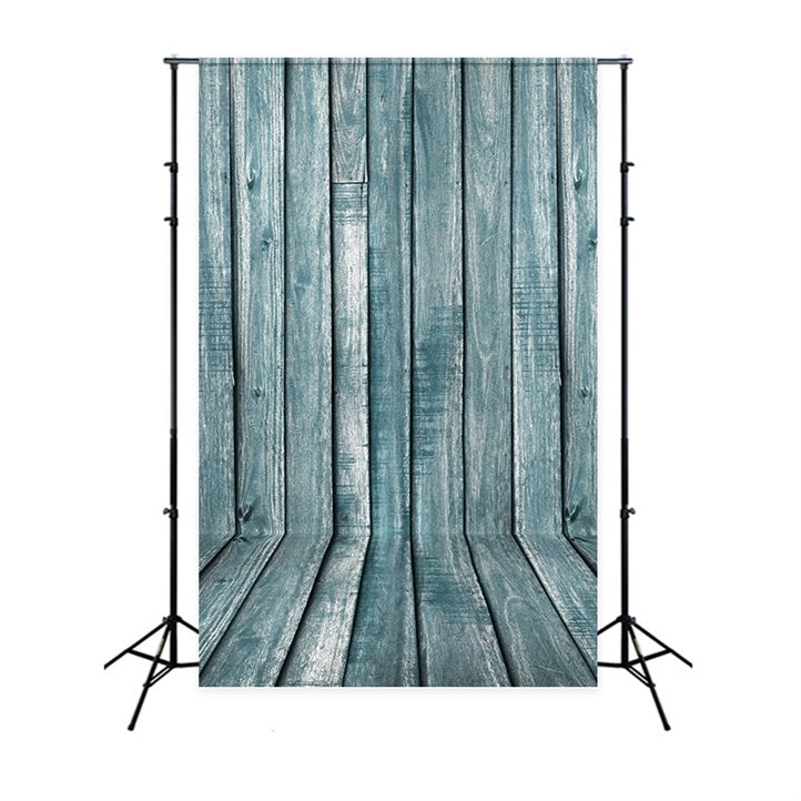 Wood Floor Backdrop Blue Wooden Wall Floor Backdrop GQ4-100