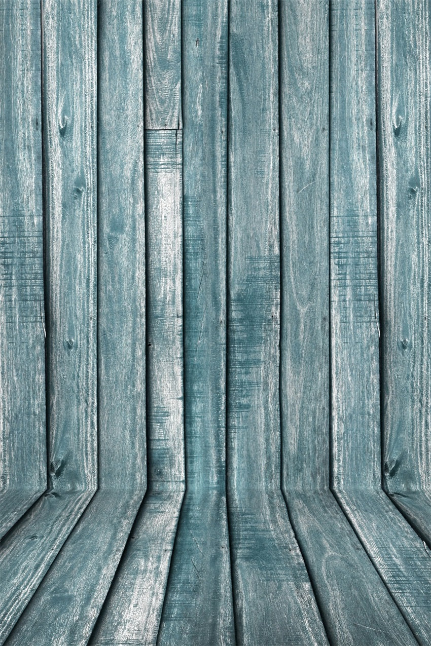 Wood Floor Backdrop Blue Wooden Wall Floor Backdrop GQ4-100