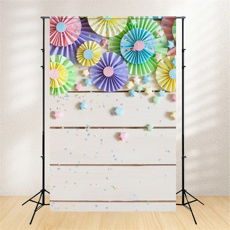 Wood Backdrop Pastel Celebration Backdrop GQ4-101
