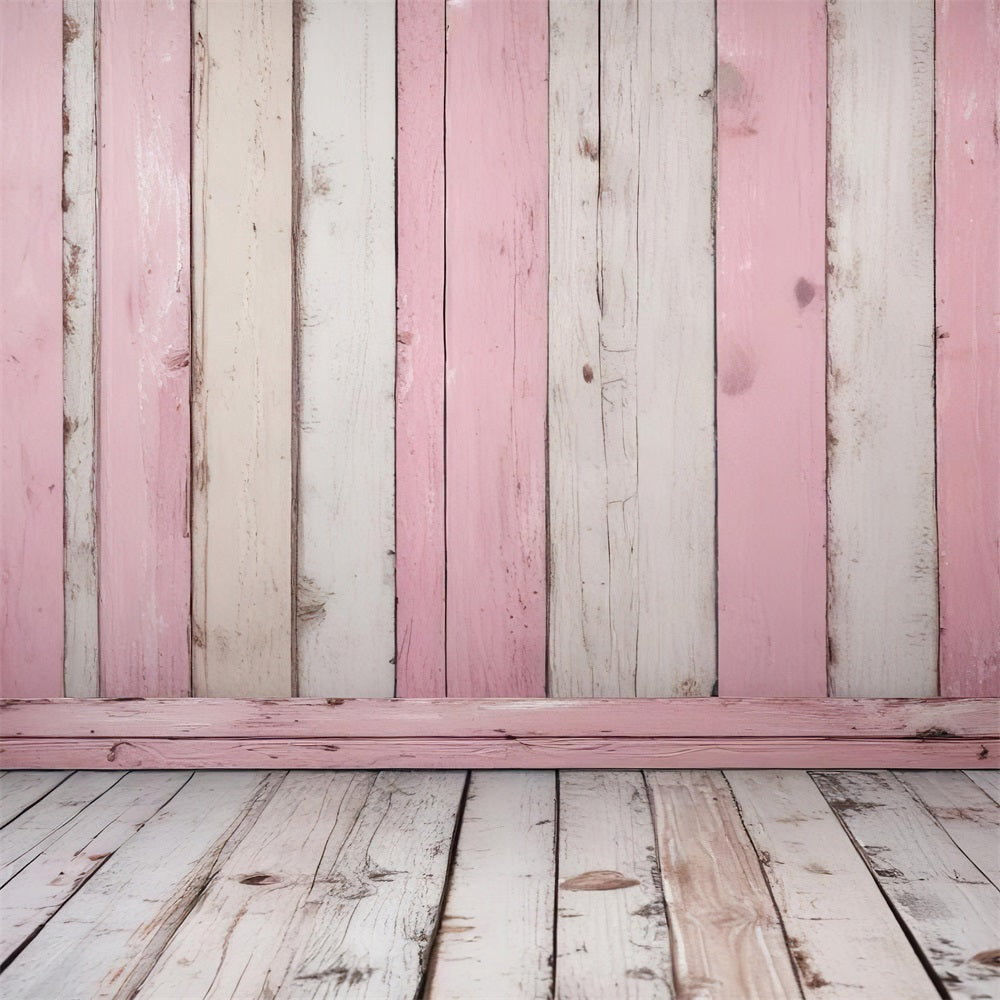 Wood Floor Backdrop Pink White Room Backdrop GQ4-104
