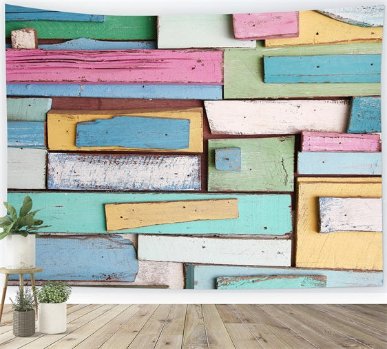 Wood Panel Backdrop Painted Timber Plank Backdrop GQ4-115