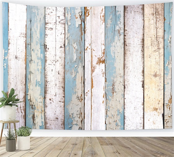 Wood Backdrops Blue White Peeling Backdrop GQ4-121