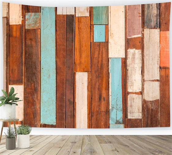 Wood Photography Backdrop Retro Color Mixed Backdrop GQ4-122