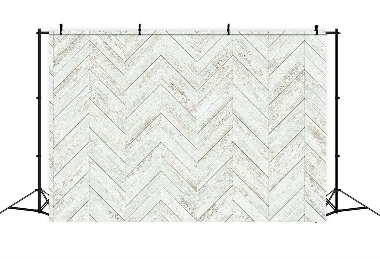 White Wood Backdrop Chevron Pattern Backdrop GQ4-124