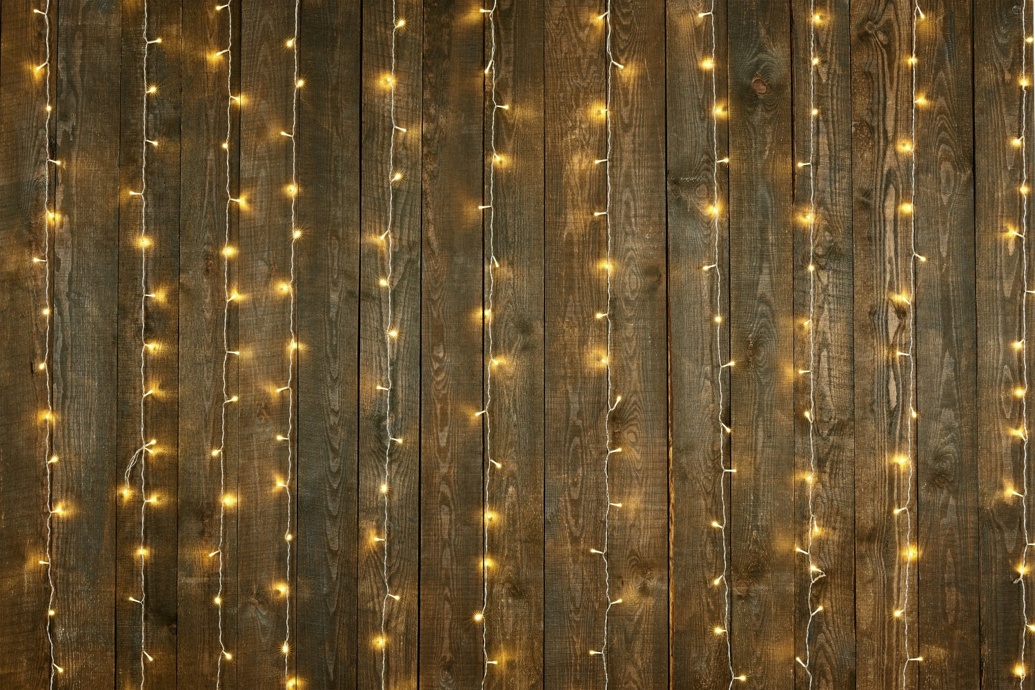 Dark Wood Backdrop Warm String Lights Backdrop GQ4-128