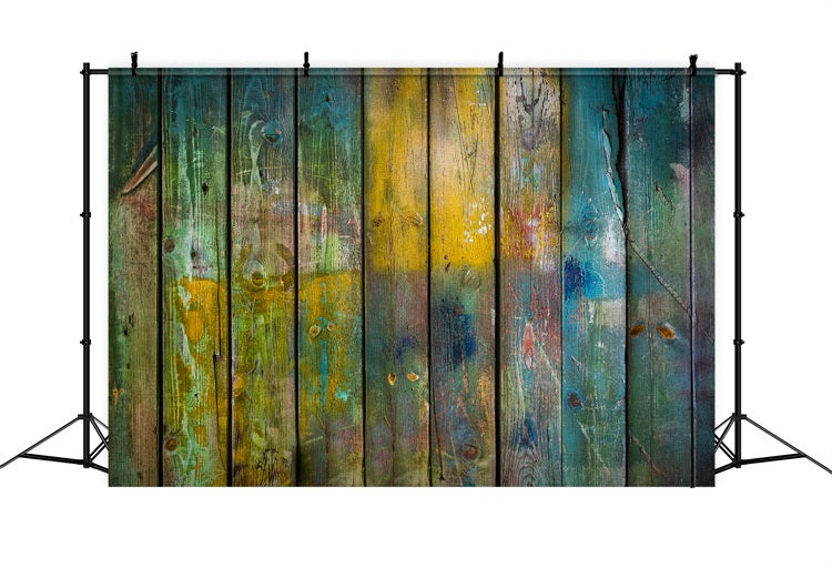 Wooden Backdrop Graffiti Style Backdrop GQ4-130