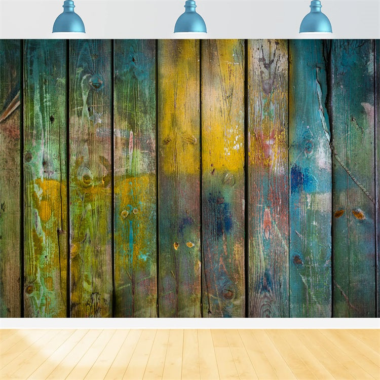 Wooden Backdrop Graffiti Style Backdrop GQ4-130