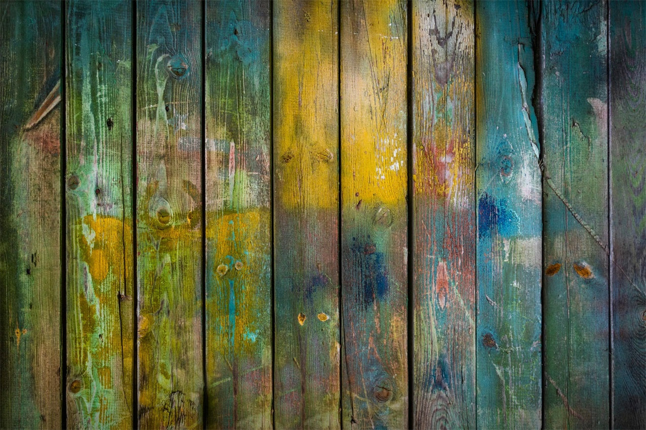 Wooden Backdrop Graffiti Style Backdrop GQ4-130