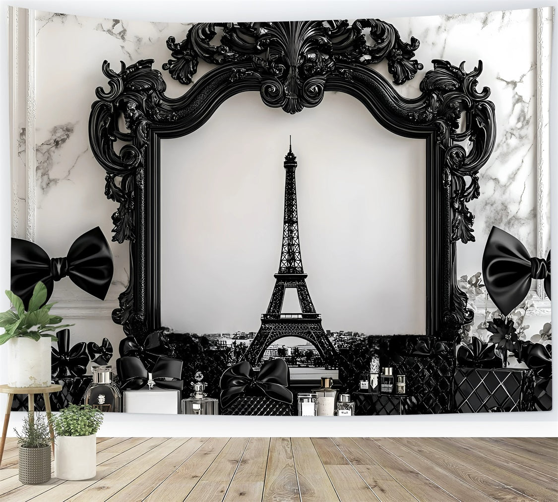 Paris Backdrop Photography Black Frame Luxury Perfume Backdrop GQ4-166