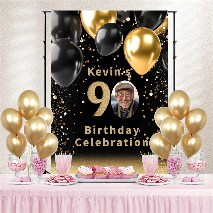 Customized Birthday Backdrop Glitter Balloons Backdrop GQ4-18