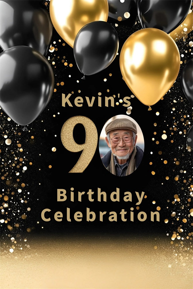 Customized Birthday Backdrop Glitter Balloons Backdrop GQ4-18