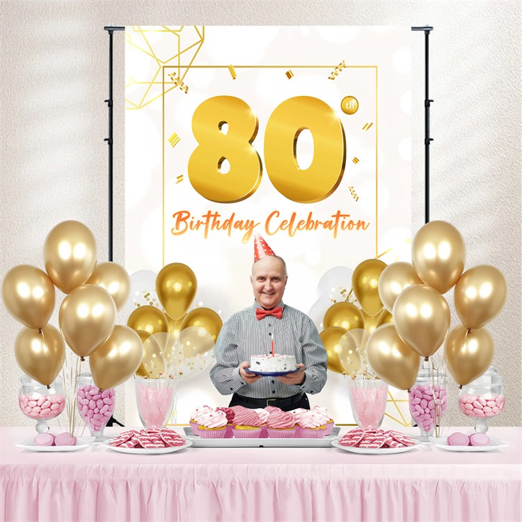 Custom Happy Birthday Backdrop Balloon Party 80 Years Backdrop GQ4-19
