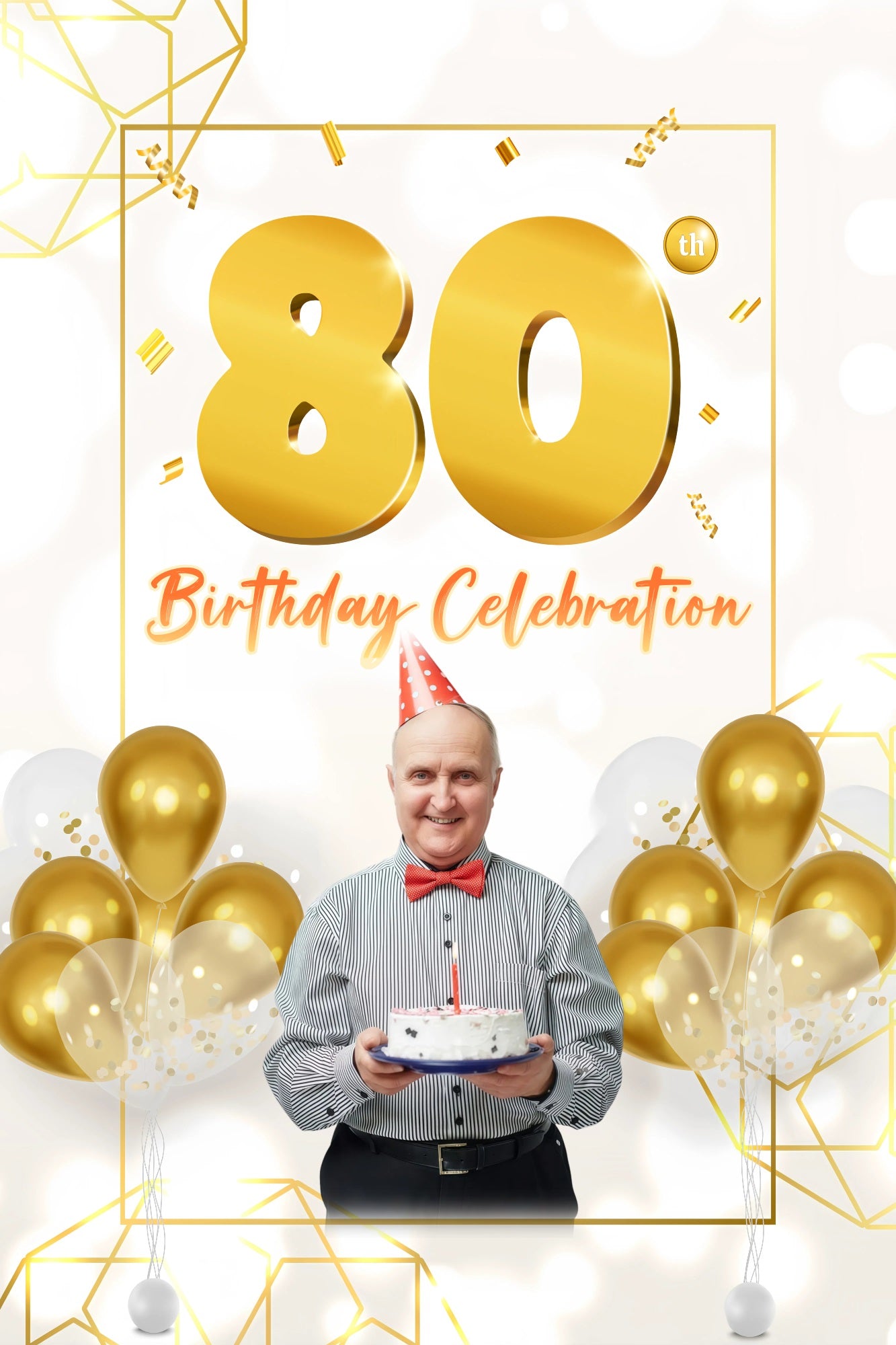 Custom Happy Birthday Backdrop Balloon Party 80 Years Backdrop GQ4-19